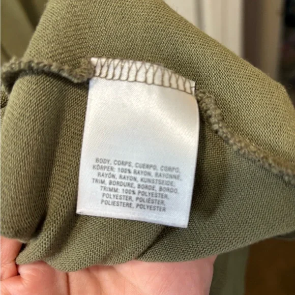 Deletta Anthropologie Green V-neck Long Sleeve Tunic Mini Dress Size XL - Picture 6 of 8